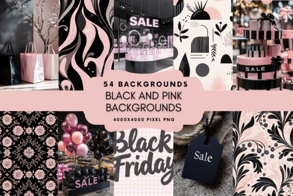 Black Friday Black & Pink Backgrounds: Your Design Toolkit