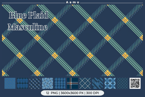 Blue Plaid Masculine Backgrounds: A Design Asset for Bold Branding