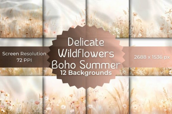 Delicate Boho Summer Backgrounds for Creative Design