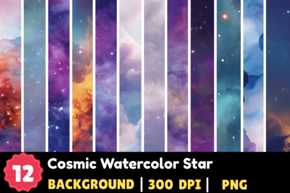 Elevate Projects with Cosmic Watercolor Star Backgrounds