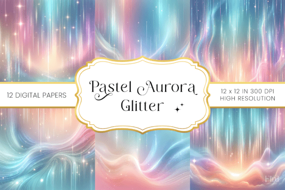 Enchanting Pastel Aurora Glitter Backgrounds for Creative Projects