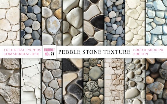 Pebble Stone Texture Backgrounds Bundle: Natural Elegance for Designers