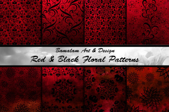 Red & Black Floral Patterned Backgrounds