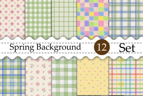Spring Backgrounds Set: Vibrant Digital Papers for Your Projects