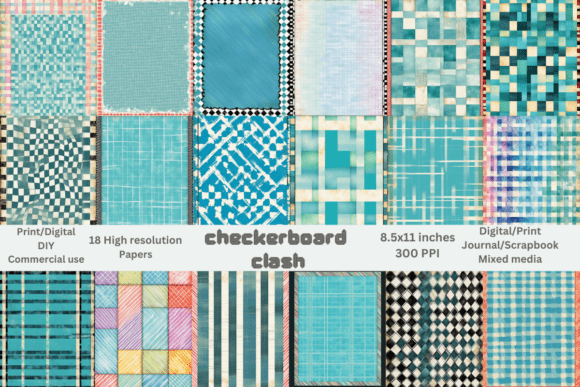 Unlock 18 FREE Checkerboard & Geometric Digital Papers