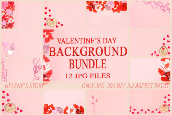 Valentine's Pink Backgrounds with Heart Frame Designs