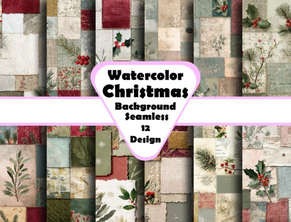 Warm Up Your Holiday Projects with Festive Christmas Patchwork Backgrounds