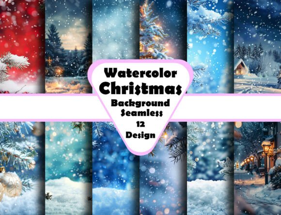 Watercolor Christmas Backgrounds Bundle: Elevate Your Holiday Designs