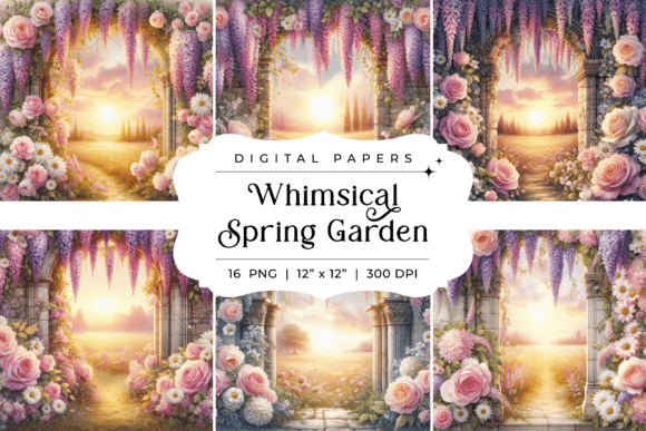 Whimsical Spring Garden Backgrounds for Enchanting Projects